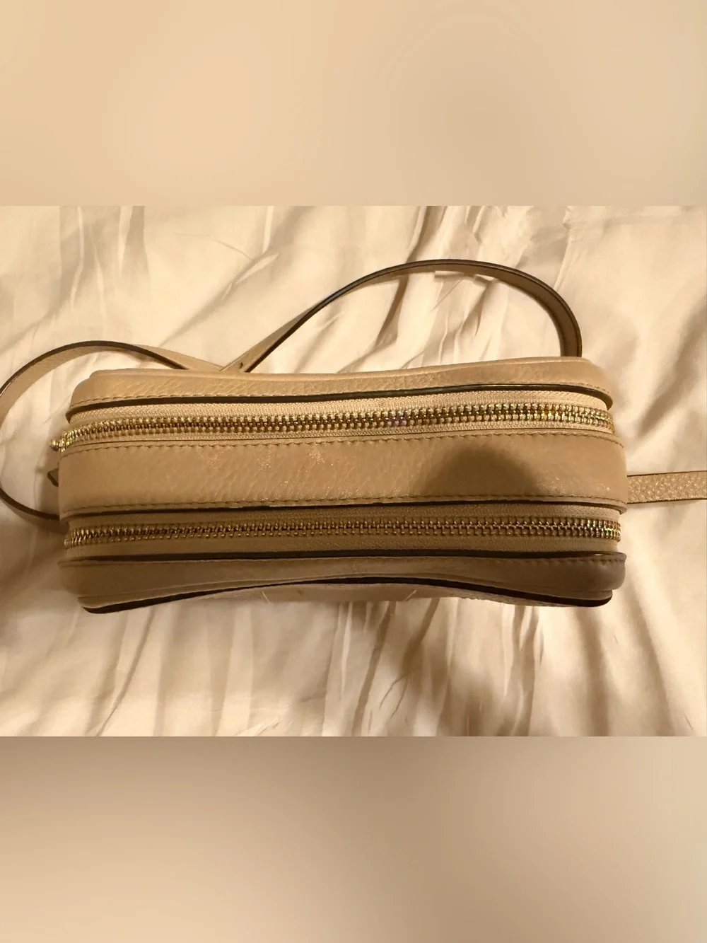 Tory Burch Taupe Leather Crossbody Bag